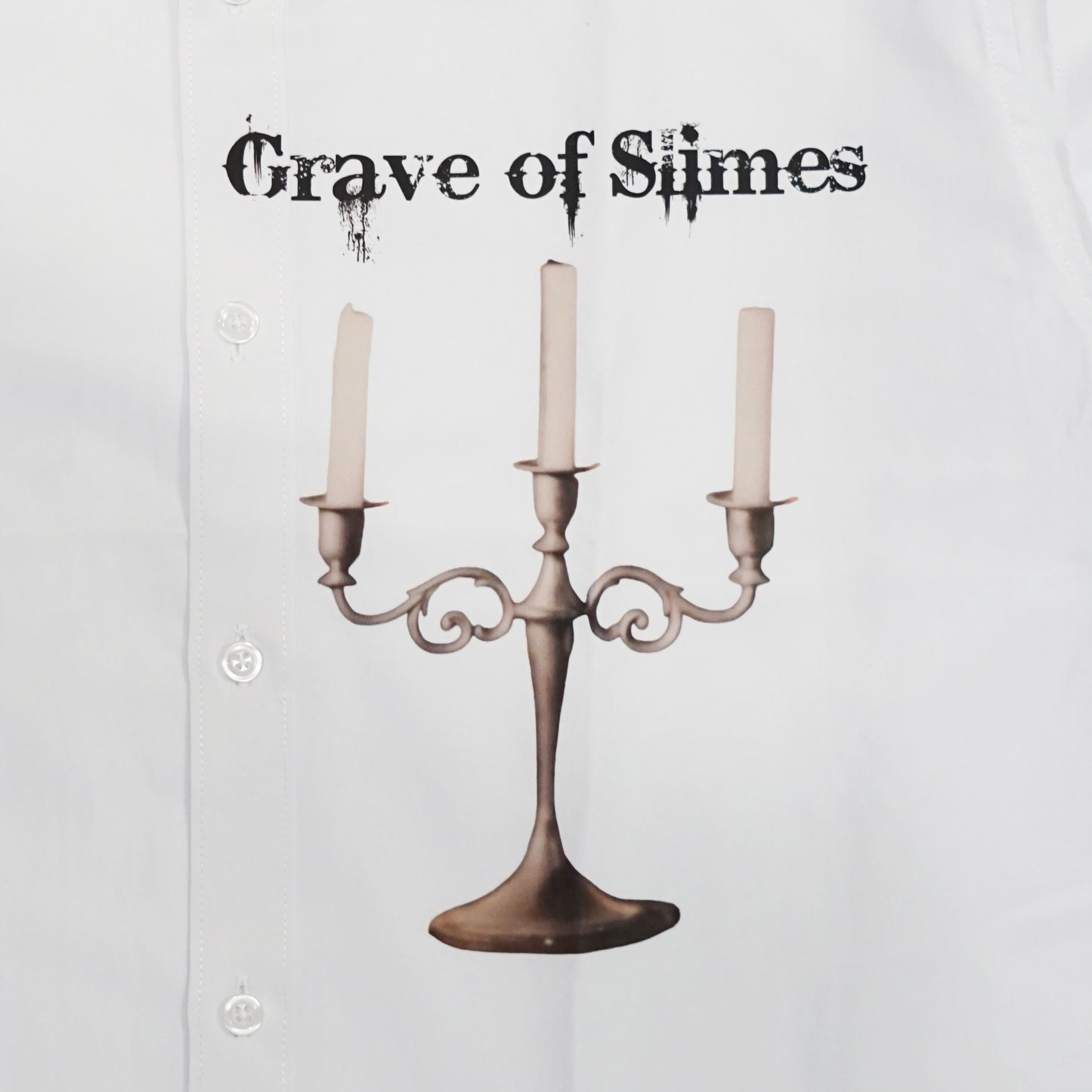 GS CRACK PRINT CANDLE SHIRTS - WHITE